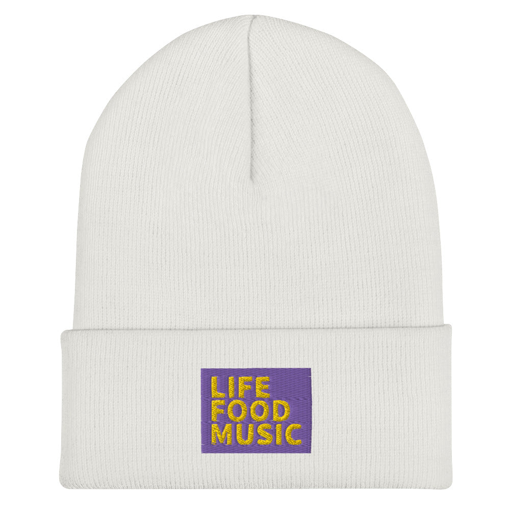 LFM PURPLE AND GOLD LOGO BEANIE