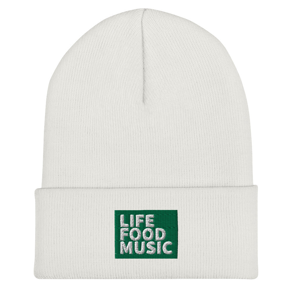 LFM GREEN AND WHITE LOGO BEANIE