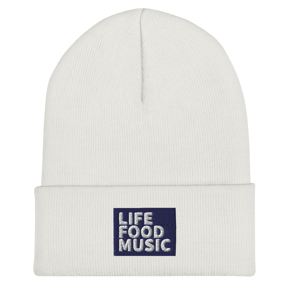 LFM NAVY AND WHITE LOGO BEANIE