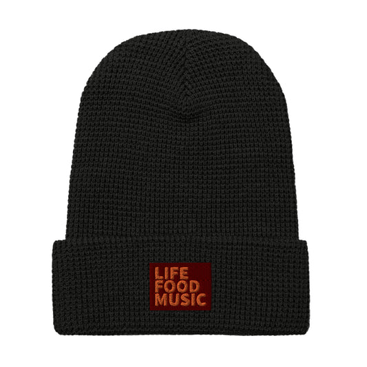 LFM MAROON AND ORANGE WAFFLE BEANIE