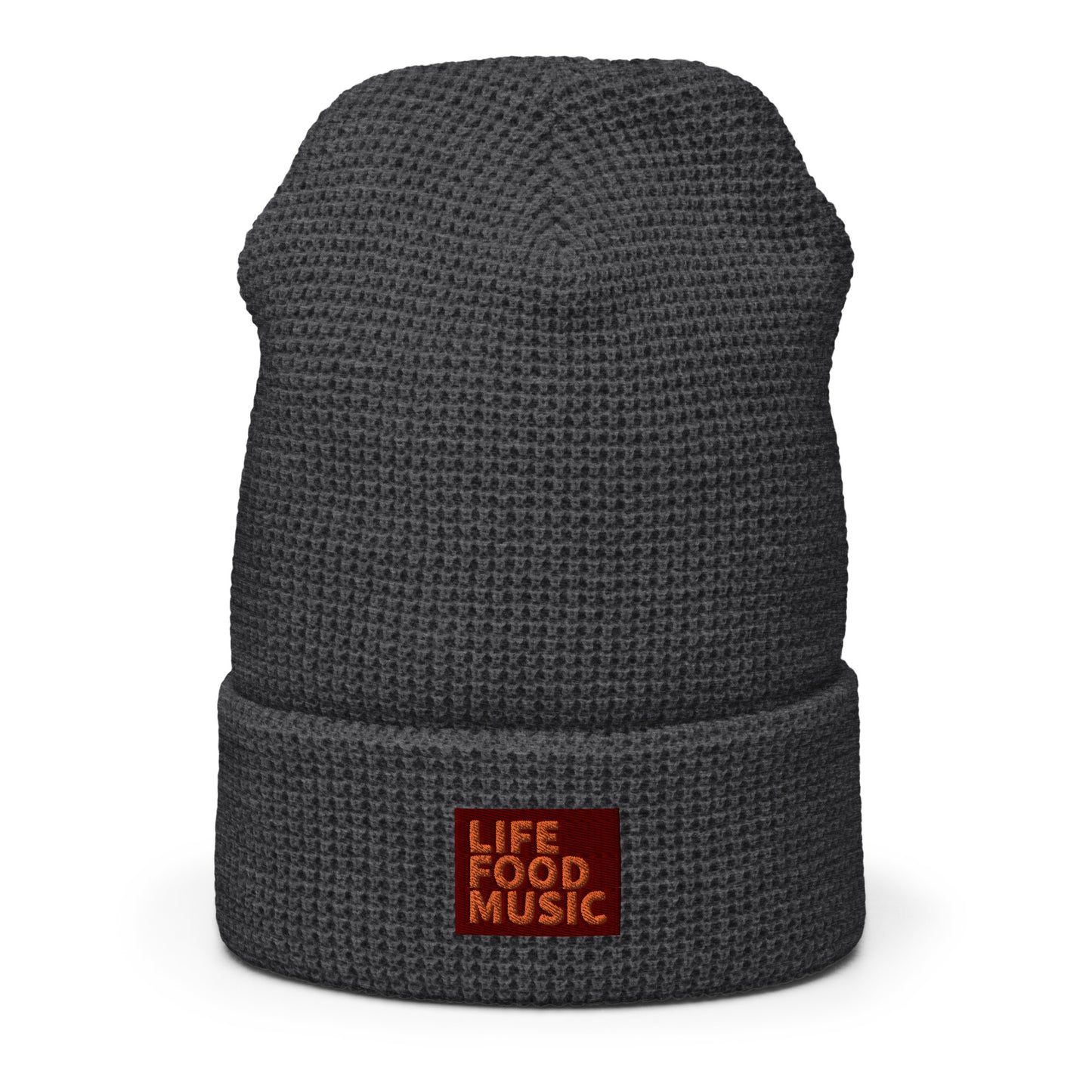 LFM MAROON AND ORANGE WAFFLE BEANIE