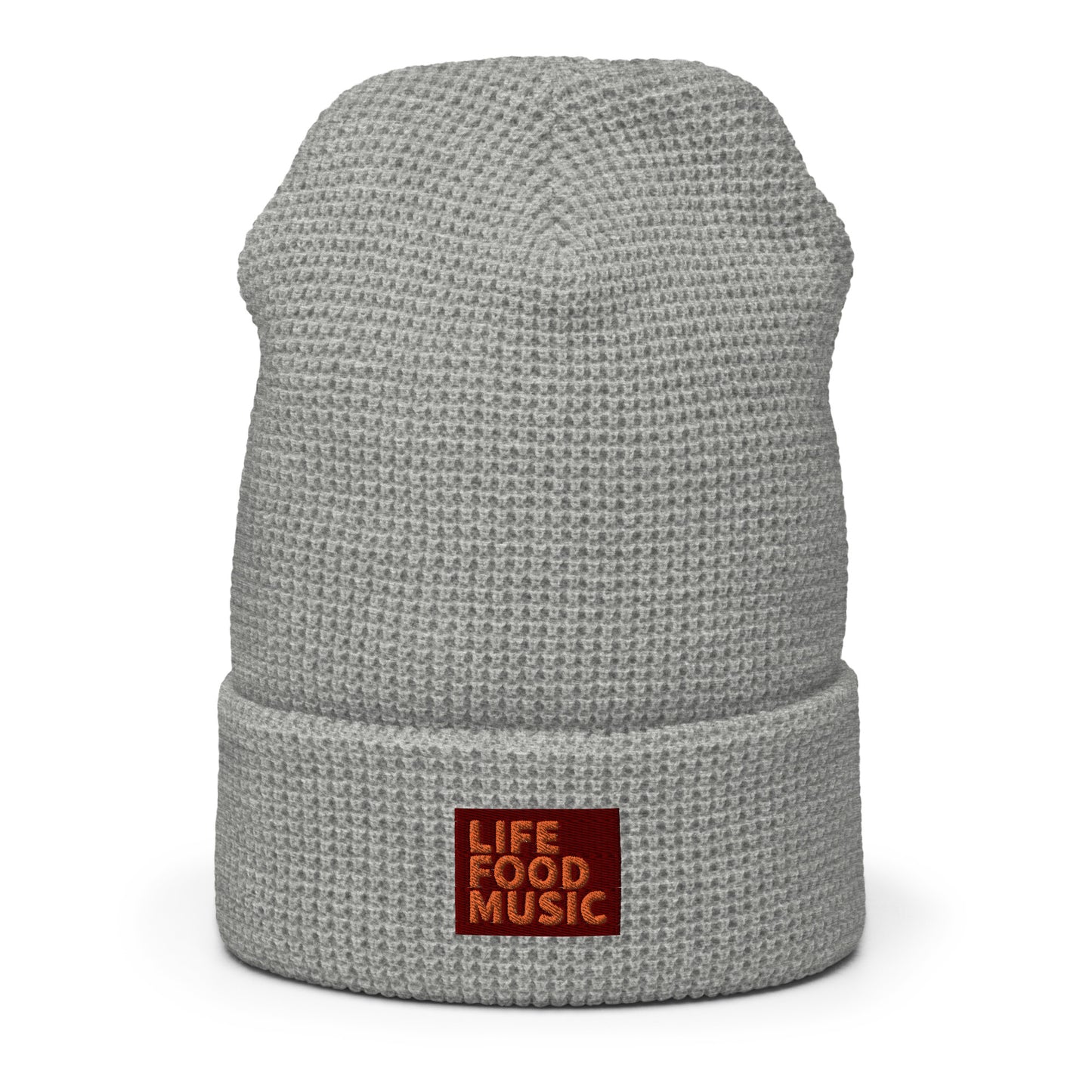 LFM MAROON AND ORANGE WAFFLE BEANIE