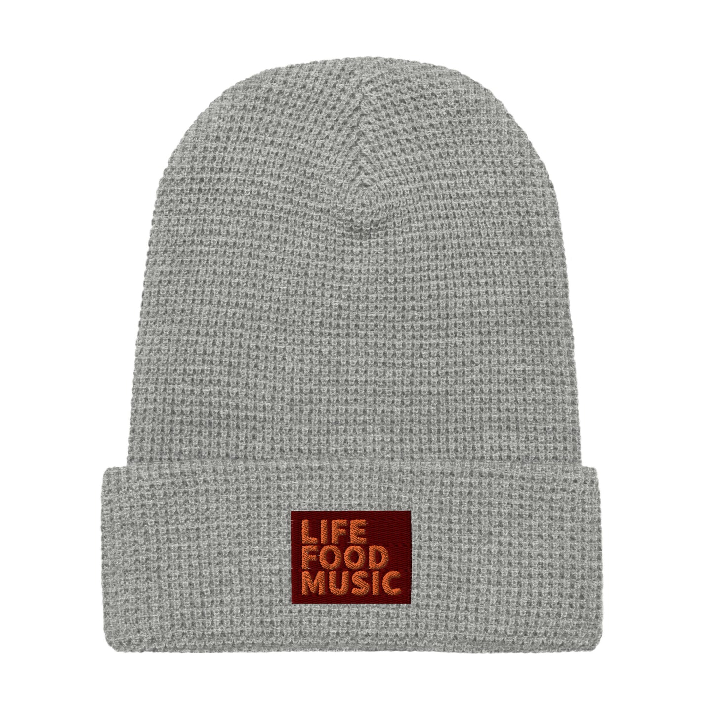 LFM MAROON AND ORANGE WAFFLE BEANIE